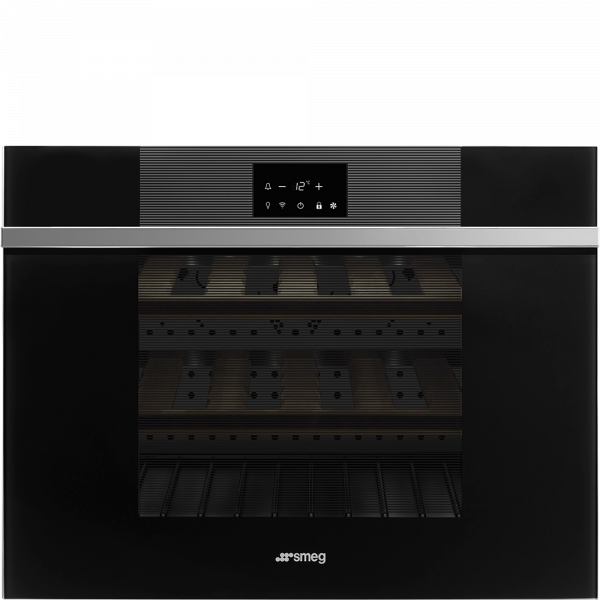 Холодильный шкаф для вина встраиваемый, 45 см, Чёрный Smeg CVI118LWN2