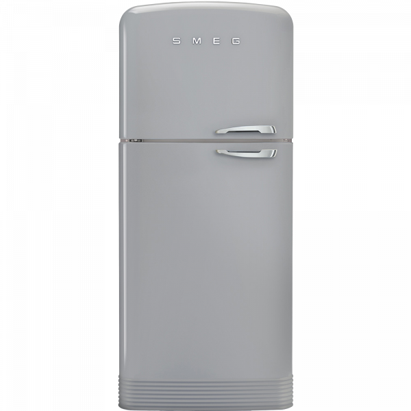 Отдельностоящий двухдверный холодильник, стиль 50-х годов, 80 см, Серебристый Smeg FAB50LSV
