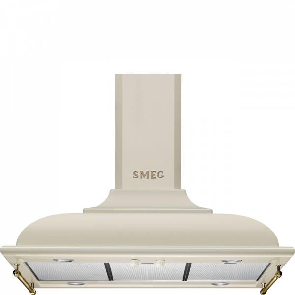 Вытяжка островная, 90 см, Кремовый Smeg KCI19POE