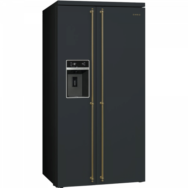 Отдельностоящий холодильник Side-by-Side, Антрацит Smeg SBS8004AO