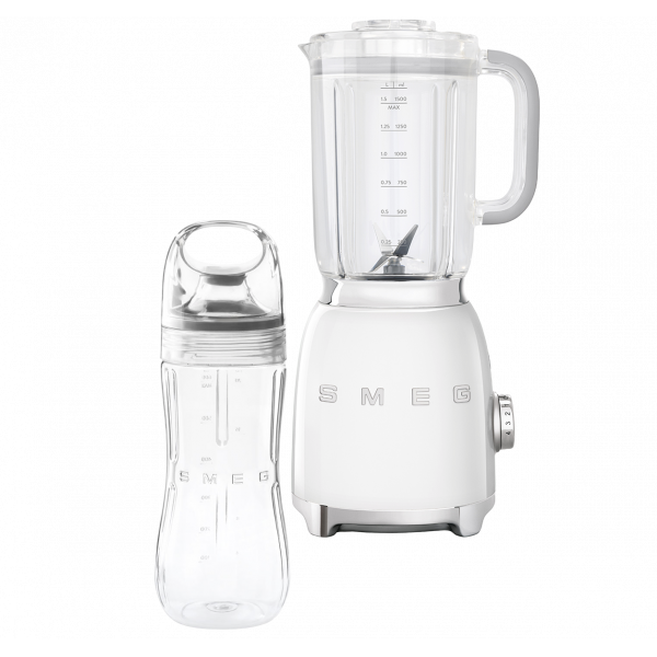 Стационарный блендер, объем кувшина 1,5л, Белый Smeg BLF01WHEU + переносной контейнер из TritanTM BGF01 в подарок!